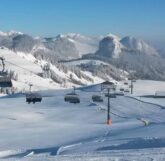 Wintersport - uitzicht over de almenwelt lofer
